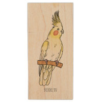 Cockatiel bird cartoon illustration