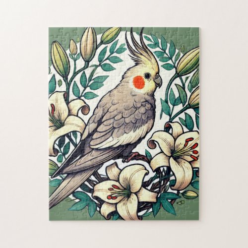 Cockatiel Bird Illustration                        Jigsaw Puzzle