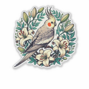 Cockatiel Bird Illustration Sticker