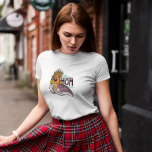 Cockatiel Bird Mom Cartoon T-Shirt