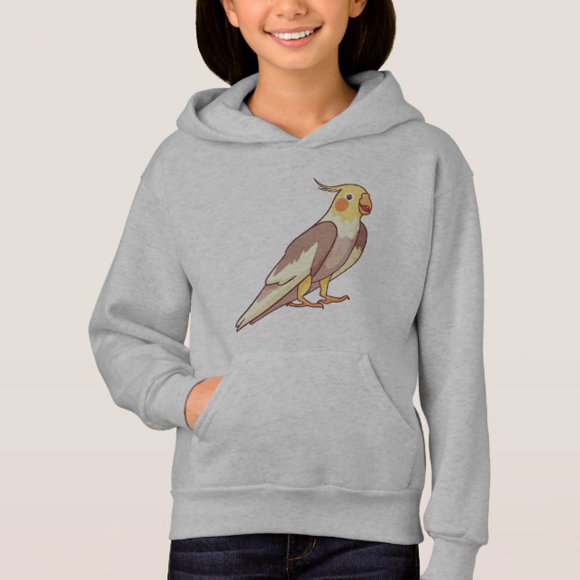 Cockatiel Bird Parrot Hoodie (Front)