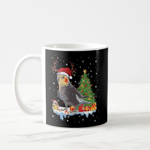 Cockatiel Bird Santa Christmas Tree Lights Funny X Coffee Mug