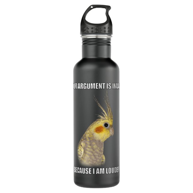COCKATIEL Birds Funny Cockatiels Design Stainless Steel Water Bottle (Front)