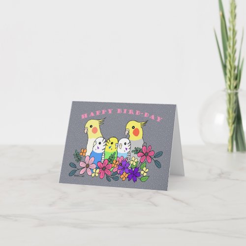 Cockatiel Budgies Parakeet Bird lover Birthday  Card