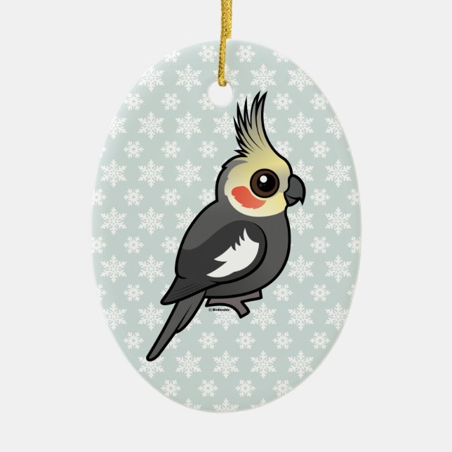 Cockatiel Ceramic Ornament (Front)