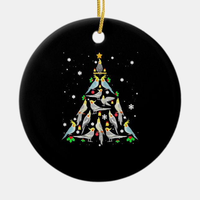 Cockatiel Christmas Tree Funny Cockatiel Bird Chri Ceramic Ornament (Front)