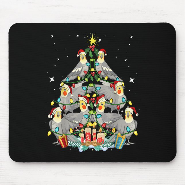 Cockatiel Christmas Tree Xmas Mom Dad Bird Mouse Pad (Front)