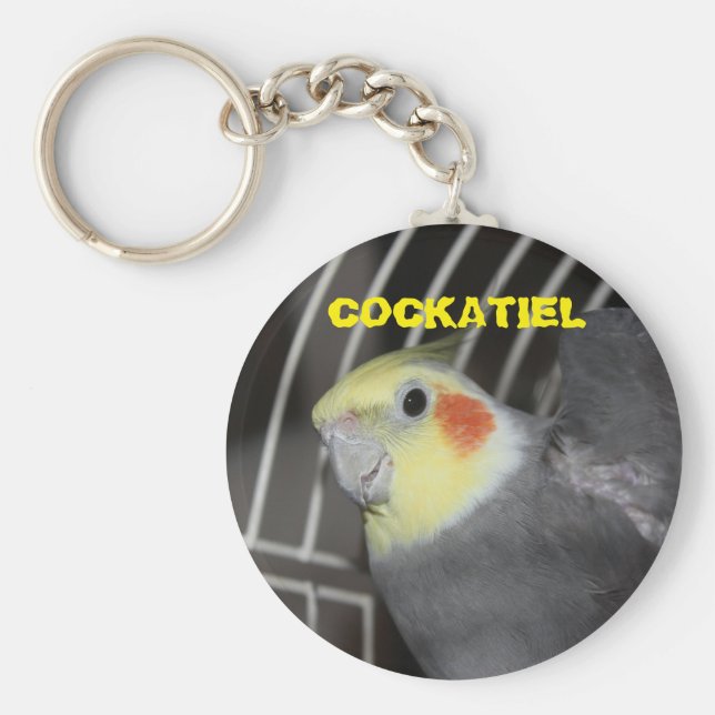 Cockatiel closeup keychain (Front)