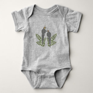 Cockatiel Couple Baby Bodysuit