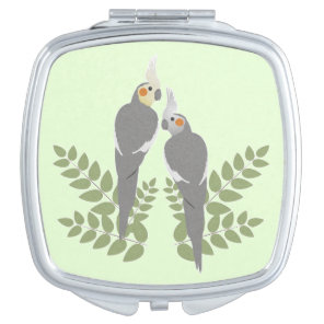 Cockatiel Couple Makeup Mirror