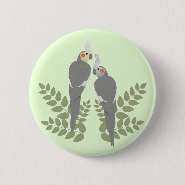 Cockatiel Couple Pinback Button (Front)