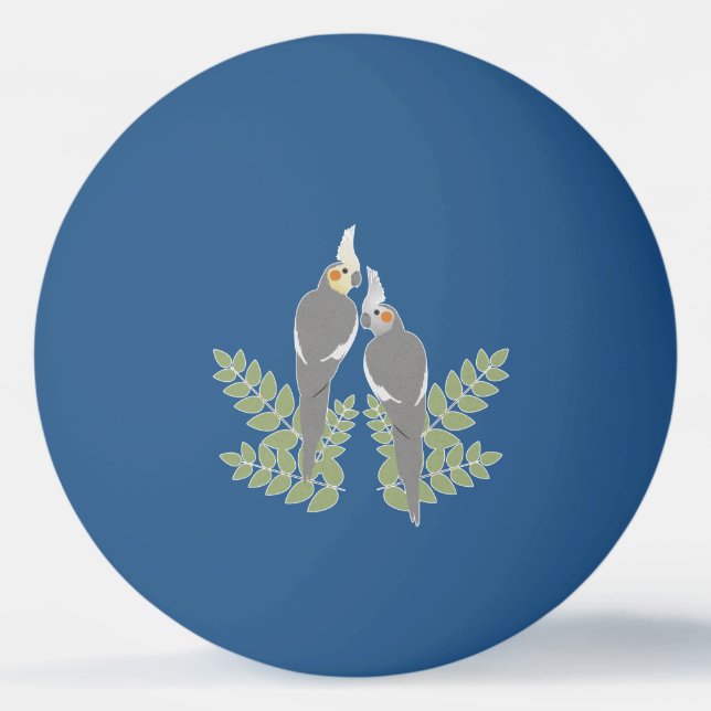 Cockatiel Couple Ping-Pong Ball (Front)