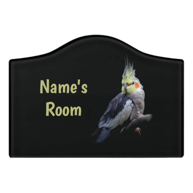 Cockatiel Door Name Plate Sign (Small Crest Front)