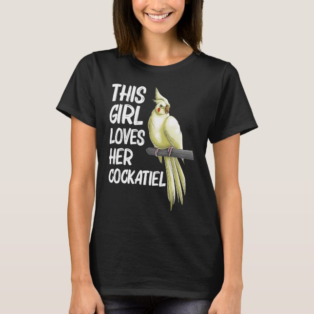 Cockatiel  for Girls Kids Bird Parrot  Owner T-Shirt (Front)