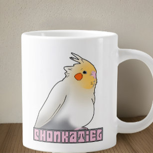 Cockatiel Funny Chonky Pet Bird Round Belly Parrot Giant Coffee Mug