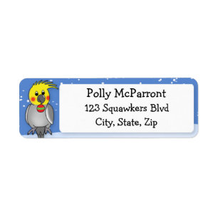 Cockatiel Happy Holidays Christmas Label