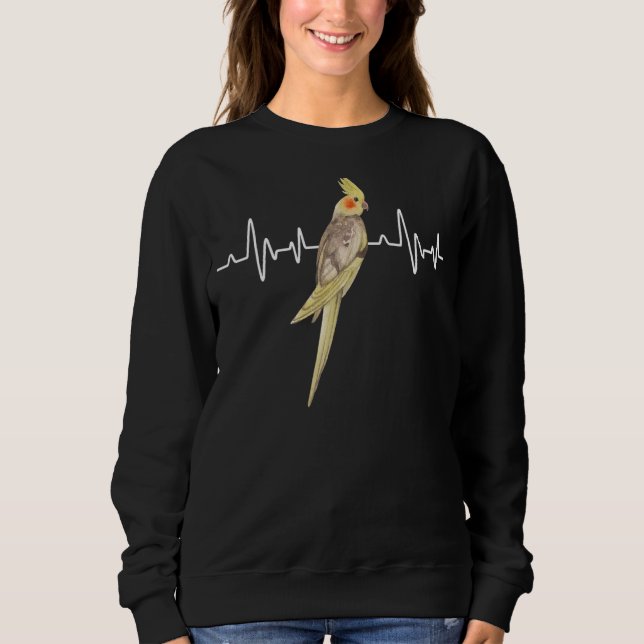 Cockatiel Heartbeat Ekg Pulseline Avian Parrot Bir Sweatshirt (Front)