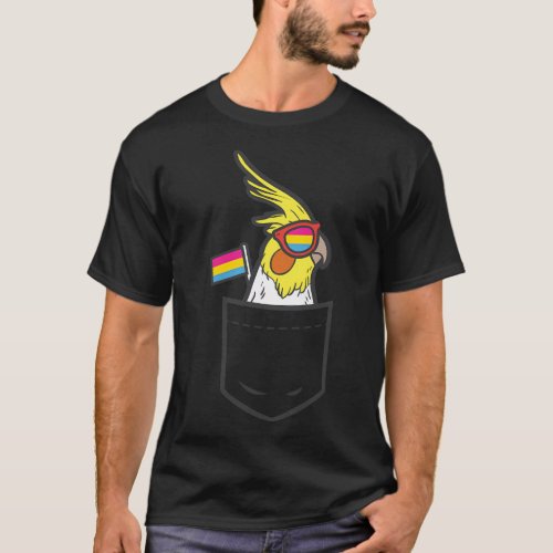 Cockatiel In Your Pocket Bird Lgbtq Pride Panual T_Shirt