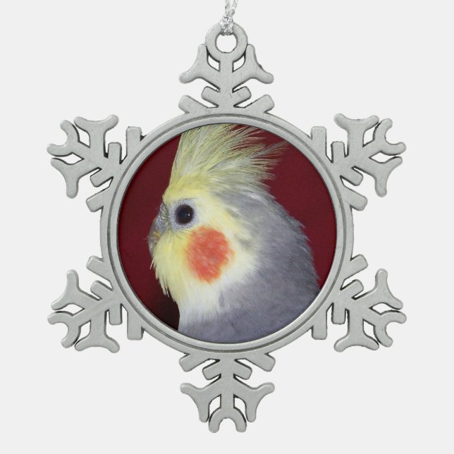 Cockatiel Love Pewter Ornament (Front)