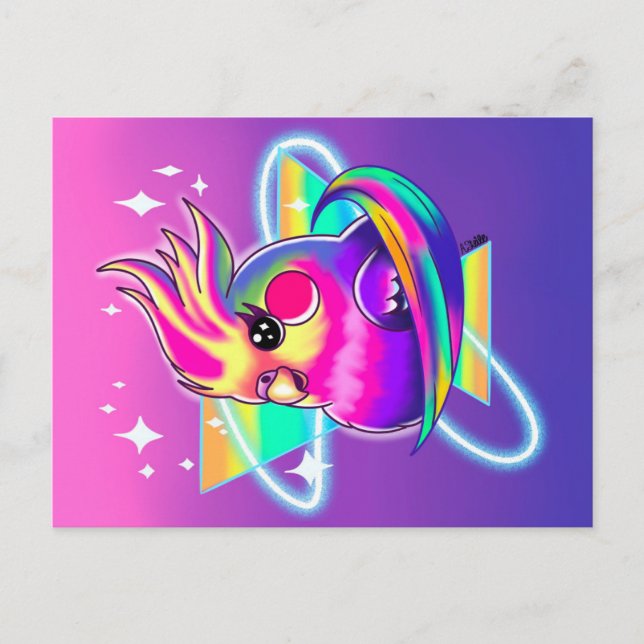 Cockatiel Neon Postcard (Front)