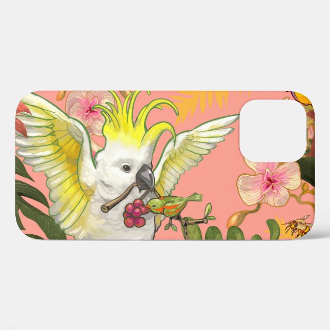 Cockatiel on Pink Case-Mate iPhone Case (Back (Horizontal))