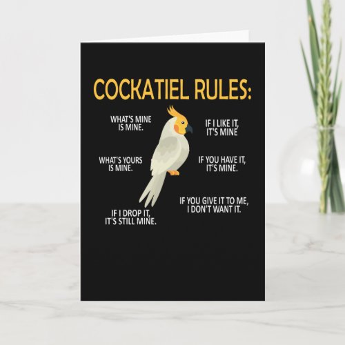 Cockatiel Owner Gifts Bird Cockatiel Parrot Lover Card