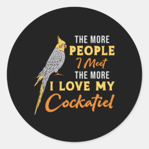 Cockatiel Owners Love My Cockatiel Bird Lover Classic Round Sticker