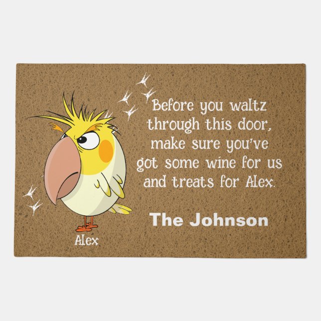 cockatiel Parrot  Doormat (Front)