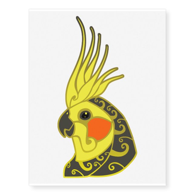 Cockatiel parrot tribal tattoo (Front)