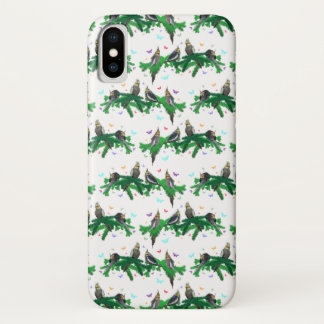 Cockatiel Party iPhone X Case (choose colour)