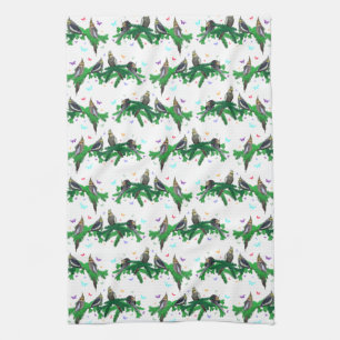 Cockatiel Party Kitchen Towel (choose colour)