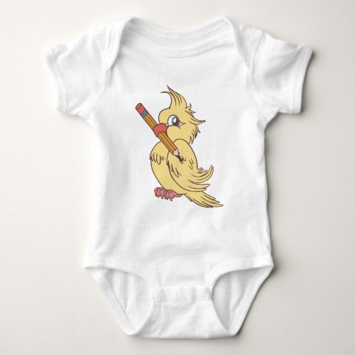 Cockatiel pencil design baby bodysuit