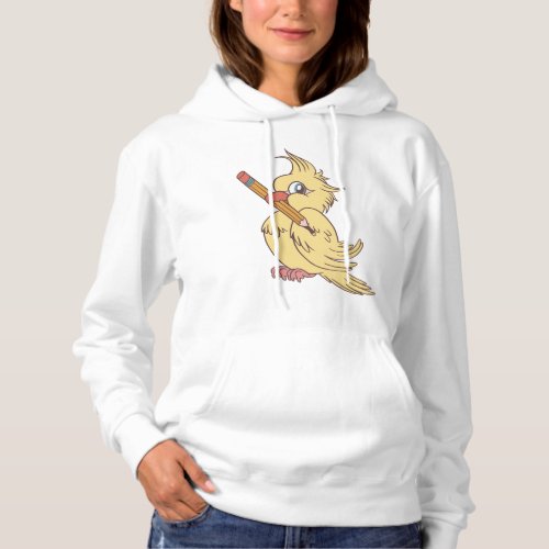 Cockatiel pencil design hoodie