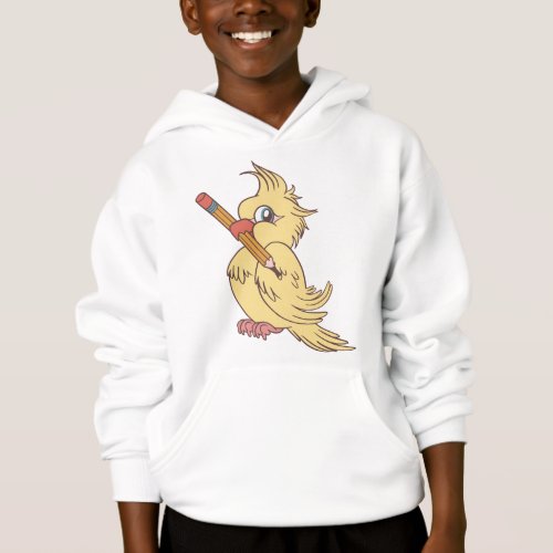 Cockatiel pencil design hoodie