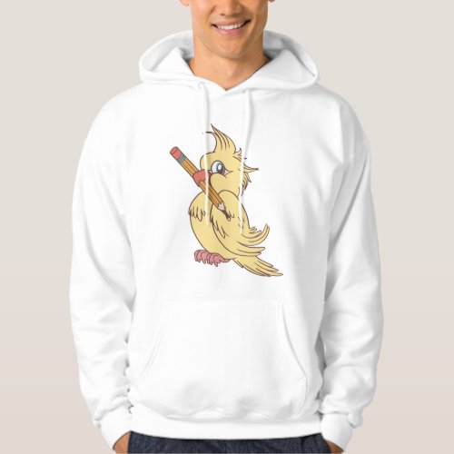 Cockatiel pencil design hoodie