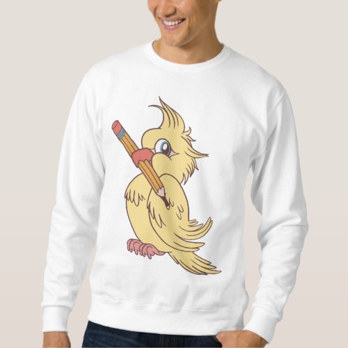 Cockatiel pencil design sweatshirt