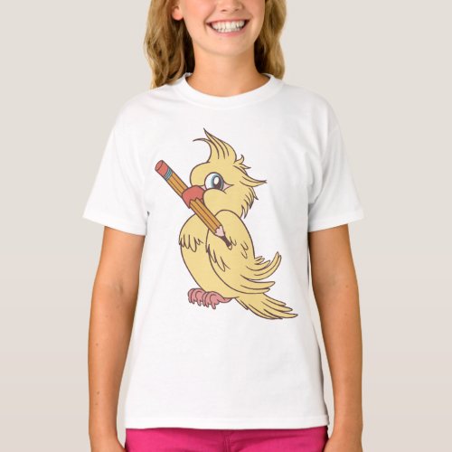 Cockatiel pencil design T_Shirt