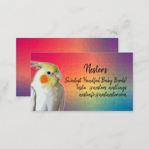 Cockatiel Pet Bird Parrot Breeder Aviary Colorful Business Card