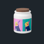 Cockatiel Pop Art Candy Jar<br><div class="desc">Cockatiel pop art.</div>