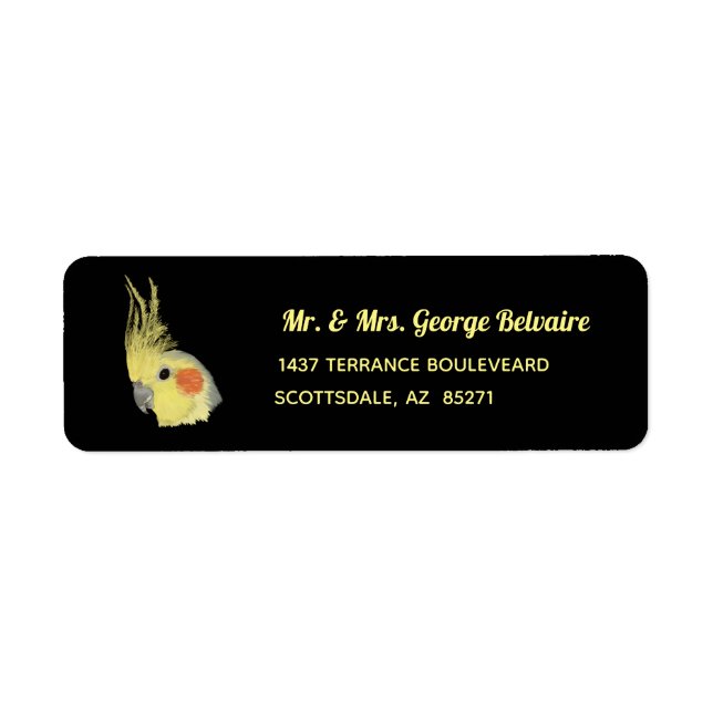 Cockatiel Return Address Label (Front)