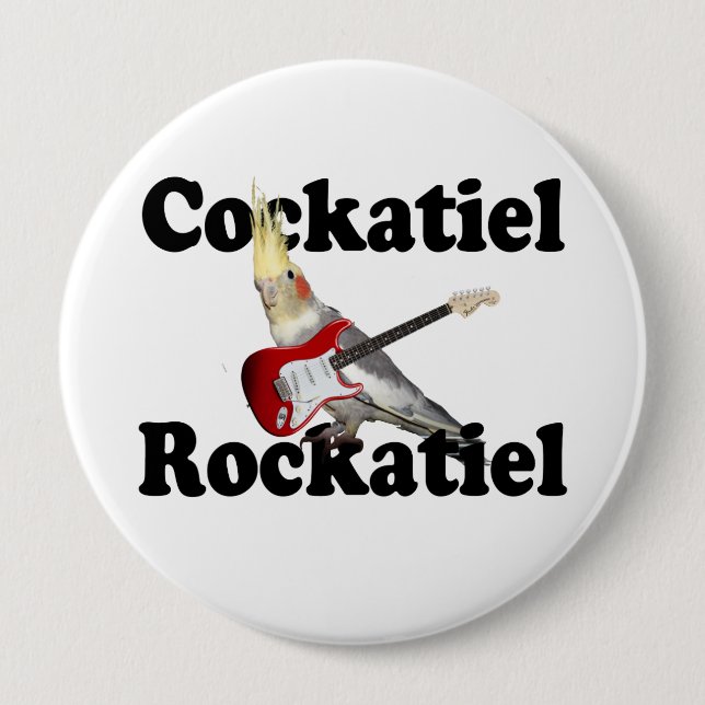 Cockatiel Rockatiel Huge Button (Front)