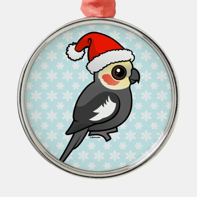 Cockatiel Santa Metal Ornament (Front)