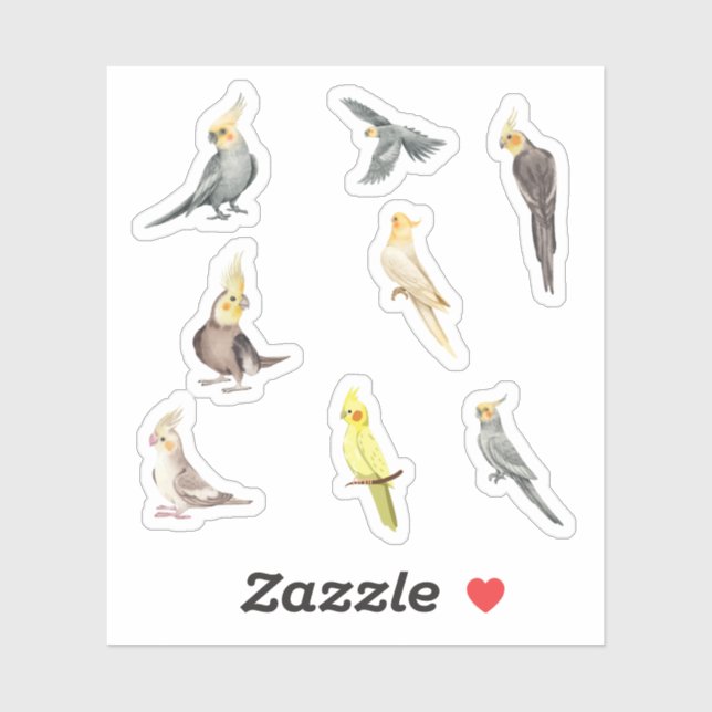 Cockatiel Stickers (Sheet)