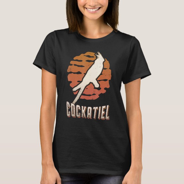 Cockatiel Vintage Retro Classic Animal Sunset T-Shirt (Front)