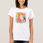 Cockatiel With Frangipani Realistic Painting T-Shirt