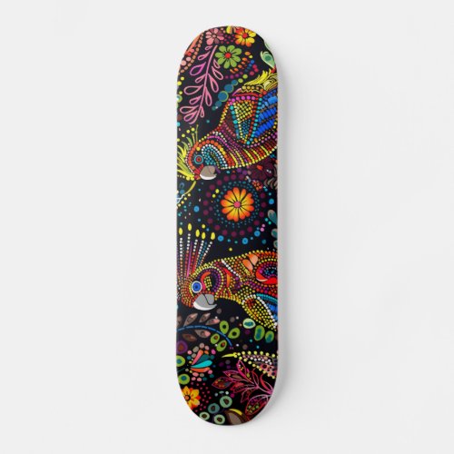 Cockatiels _ Aboriginal Style _ Skateboard Deck