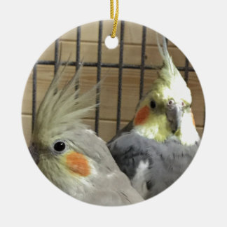 Cockatiels Ceramic Ornament
