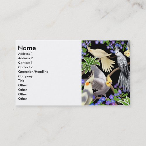 Cockatiels Profile Card Business Card Templates