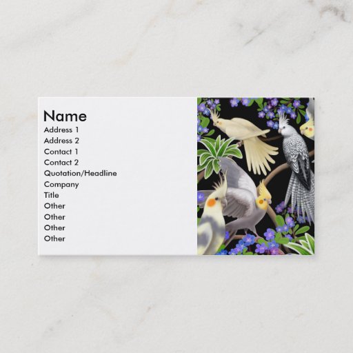 Customizable Cockatiels Profile Card Business Card Templates
