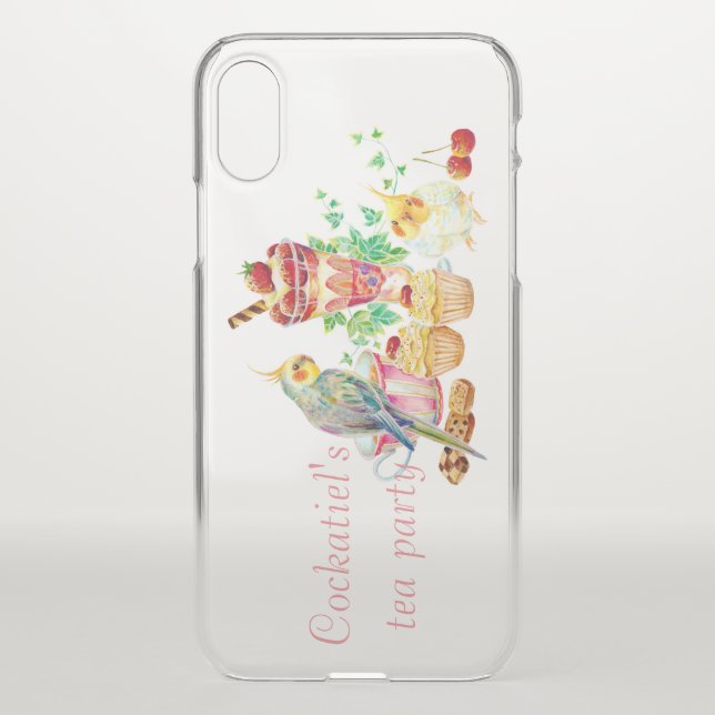 Cockatiel's tea party uncommon iPhone case (Back)